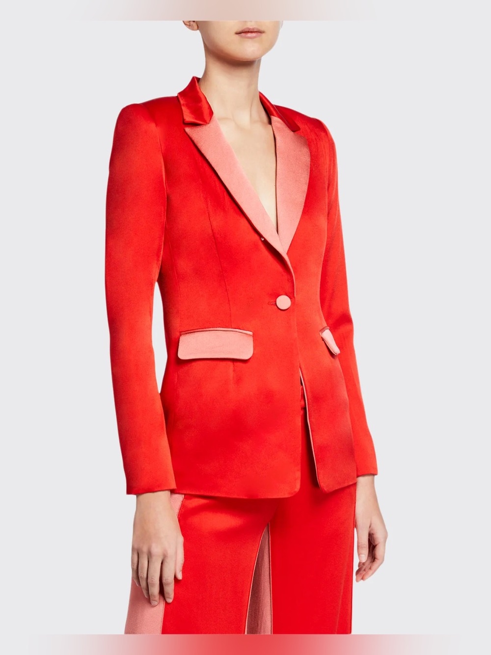 ALEXIS Nevra Satin Blazer Jacket Sz XL Colorblock Tailored Office